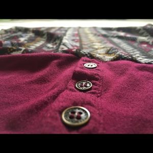 Magenta Flowy Pattered Tee Shirt